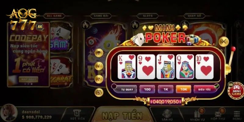 Một vài thông tin về trò chơi Nổ Hũ mini Poker