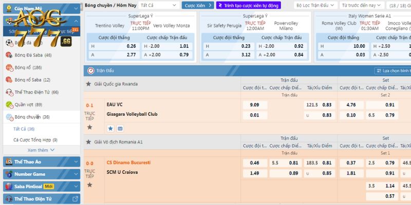 Soi kèo bóng chuyền